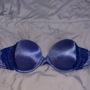 blue strapless bra